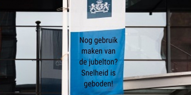 Nog gebruik maken van de jubelton? Snelheid is geboden!